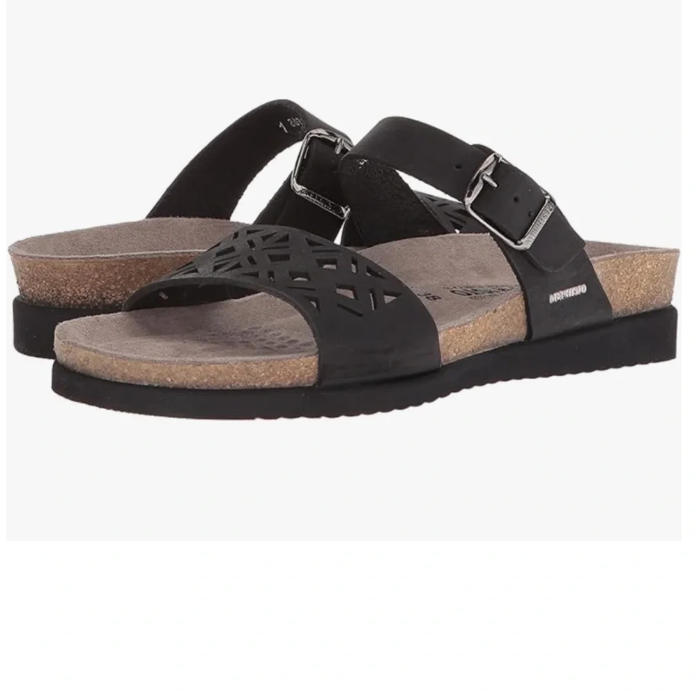 EUC Mephisto Women's Hirena Slide Sandal Double Strap Black EU 38 | US 8